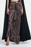 431-88 by Shweta Kapur_Multi Color Pleated Metallic Galaxy Sunday Skirt  _Online_at_Aza_Fashions