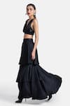 Buy_431-88 by Shweta Kapur_Black Net Embroidered Cut Dana Work Deep V Neck Sia Top _Online_at_Aza_Fashions