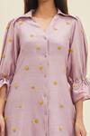Shop_Meadow_Purple Silk Embroidered Floral Spread Collar Siena Tunic And Pant Set _Online_at_Aza_Fashions