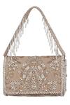 Buy Lovetobag Beige Japanese Beads Siah Floral Kundan Embellished Flapover Clutch Online at Aza Fashions Buy_Lovetobag_Beige Japanese Beads Siah Floral Kundan Embellished Flapover Clutch _Online_at_Aza_Fashions