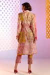 Shop_Pankaj & Nidhi_Multi Color Organza Embellished Floral Appliques Silueta Trench Coat  _at_Aza_Fashions