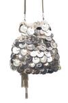 SG Collection By Sonia Gulrajani_Silver Sequins, Tassels Penny Velvet Embroidered Potli Bag _Online_at_Aza_Fashions