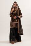 Buy_Heena Kochhar_Brown Mashroo Embroidered Kurta Gharara Set_at_Aza_Fashions