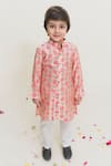 Buy_MR Brat_Pink Chanderi Printed Kurta And Pant Set _at_Aza_Fashions