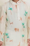 Shop_Mr Brat_Yellow Muslin Printed Kurta And Pant Set _Online_at_Aza_Fashions