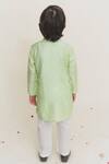 Shop_MR Brat_Green Cotton, Silk Organza Embroidery Kurta Set _at_Aza_Fashions