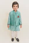 Buy MR Brat Blue Chanderi, Cotton, Muslin Embroidery Aqua Kurta Set at Aza Fashions Buy_MR Brat_Blue Chanderi, Cotton, Muslin Embroidery Aqua Kurta Set _at_Aza_Fashions