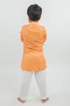 Shop_Mr Brat_Orange Embroidered Kurta And Pant Set For Boys_at_Aza_Fashions