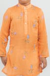 Buy_Mr Brat_Orange Embroidered Kurta And Pant Set For Boys_Online_at_Aza_Fashions