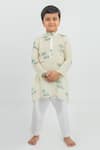 Buy_MR Brat_White Muslin Printed Kurta Set _at_Aza_Fashions