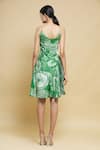 Shop_Saaksha & Kinni_Green Floral Print Flared Dress _at_Aza_Fashions