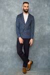 Sarab Khanijou_Blue Suiting Striped Blazer _Online_at_Aza_Fashions