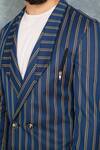 Sarab Khanijou_Blue Suiting Striped Blazer _at_Aza_Fashions