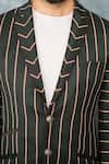 Sarab Khanijou_Green Suiting Striped Blazer And Pant Set _at_Aza_Fashions