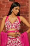 Buy_Shloka Khialani_Pink Net, Georgette Embellished Lehenga Set _Online_at_Aza_Fashions