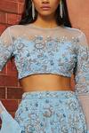 Shop_Shloka Khialani_Blue Georgette Embellished Lehenga Set_Online_at_Aza_Fashions