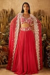 Buy_Shloka Khialani_Pink Net Embroidered Lehenga Set_at_Aza_Fashions