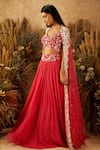 Shloka Khialani_Pink Net Embroidered Lehenga Set_Online_at_Aza_Fashions