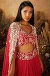 Shop_Shloka Khialani_Pink Net Embroidered Lehenga Set_Online_at_Aza_Fashions