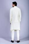 Shop_Sarab Khanijou_White Raw Silk Embroidered Bundi And Draped Kurta Set _at_Aza_Fashions