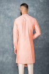 Shop_Sarab Khanijou_Peach Cotton Silk Draped Kurta Set _at_Aza_Fashions