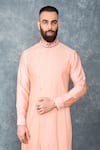 Buy_Sarab Khanijou_Peach Cotton Silk Draped Kurta Set _Online_at_Aza_Fashions