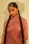 Sarang Kaur_Pink Saree Organza Silk Hand Embroidery Floral Motifs  _at_Aza_Fashions