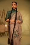 Buy_Sarang Kaur_Grey Saree Organza Silk Hand Embroidery  _Online_at_Aza_Fashions