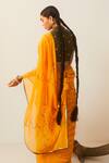 Shop_Sarang Kaur_Yellow Chanderi Silk Floral Motifs Meenakshi Embroidered Saree_at_Aza_Fashions