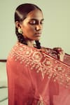 Buy_Sarang Kaur_Pink Chanderi Silk Hand Embroidery Geometric And Floral Motifs Dupatta _Online_at_Aza_Fashions