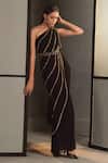 Namrata Joshipura_Black Georgette Embellished Saree Gown_Online_at_Aza_Fashions