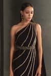 Buy_Namrata Joshipura_Black Georgette Embellished Saree Gown_Online_at_Aza_Fashions