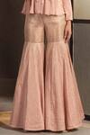 Shop_Namrata Joshipura_Pink Sandwash Embellished Peplum Top And Sharara Set_Online_at_Aza_Fashions