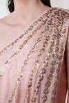 Shop_Namrata Joshipura_Pink Shimmer Pleated Trillium Pre-draped Saree Gown_Online_at_Aza_Fashions