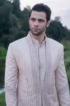 Buy_Sarab Khanijou_Pink Raw And Cotton Thread & Sherwani & Kurta Set _Online_at_Aza_Fashions