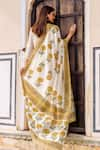 Shop_Missprint_Yellow Cotton Printed Floral V Neck Pintuck Kurta Set _at_Aza_Fashions