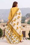 Shop_Missprint_Yellow Kota Doriya Pintuck Kurta Set_at_Aza_Fashions