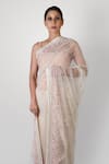 Kavita D_White Net Embroidered Saree  _Online_at_Aza_Fashions