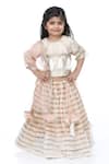 Buy_Shining Kanika_Peach Brocade And Organza Embroidery Sequin Lehenga Set _at_Aza_Fashions