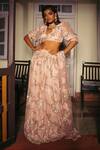 Shop_Shehlaa Khan_Pink Lace Embroidered Lehenga Set_at_Aza_Fashions
