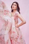 Buy_Shehlaa Khan_Pink Georgette Printed Lehenga Set_Online_at_Aza_Fashions