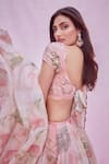 Shop_Shehlaa Khan_Pink Georgette Printed Lehenga Set_Online_at_Aza_Fashions