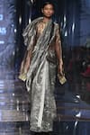 Buy_Akaaro_Silver Metallic Saree _at_Aza_Fashions