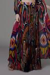 Saaksha & Kinni_Multi Color Chiffon Abstract Print Skirt_Online_at_Aza_Fashions