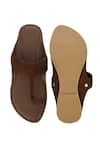 Shop_Sko_Brown Leather Cushioned Kolhapuris  _at_Aza_Fashions