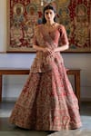 Buy_Angad Singh_Red Lehenga And Blouse Raw Silk V Neck Embroidered Bridal Set _at_Aza_Fashions