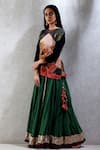 Buy_Ritu Kumar_Green Cotton Slub Flared Maxi Skirt _at_Aza_Fashions