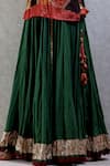 Shop_Ritu Kumar_Green Cotton Slub Flared Maxi Skirt _at_Aza_Fashions