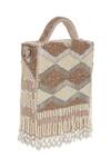 Puro Cosa_White Embroidered Nalki And Pearl Embellished Handbag With Sling_Online_at_Aza_Fashions