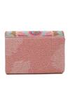 Shop_Puro Cosa_Pink Embellished Silk Thread Embroidered Clutch With Sling_at_Aza_Fashions